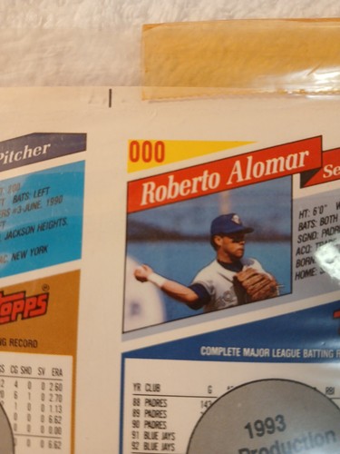 1993 Topps Pre-Production Sample Sheet Ken Griffey Jr Roberto Alomar, 7 Others - Picture 17 of 24