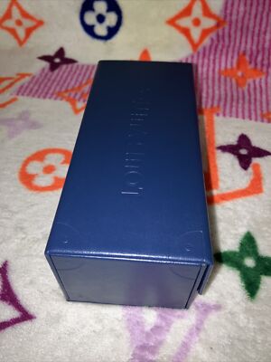 Authentic LOUIS VUITTON Empty Sunglasses Navy Blue Case  display picture 3