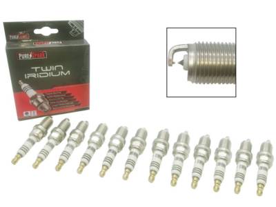 12x Purespark Twin Iridium Upgrade Spark Plugs 3307-02 - ULTRA FINE ELECTRODE