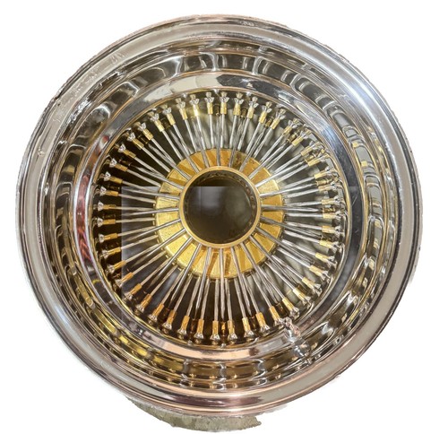Qty 1 Spare Dayton 15x8 Chrome & Gold 72 Spoke