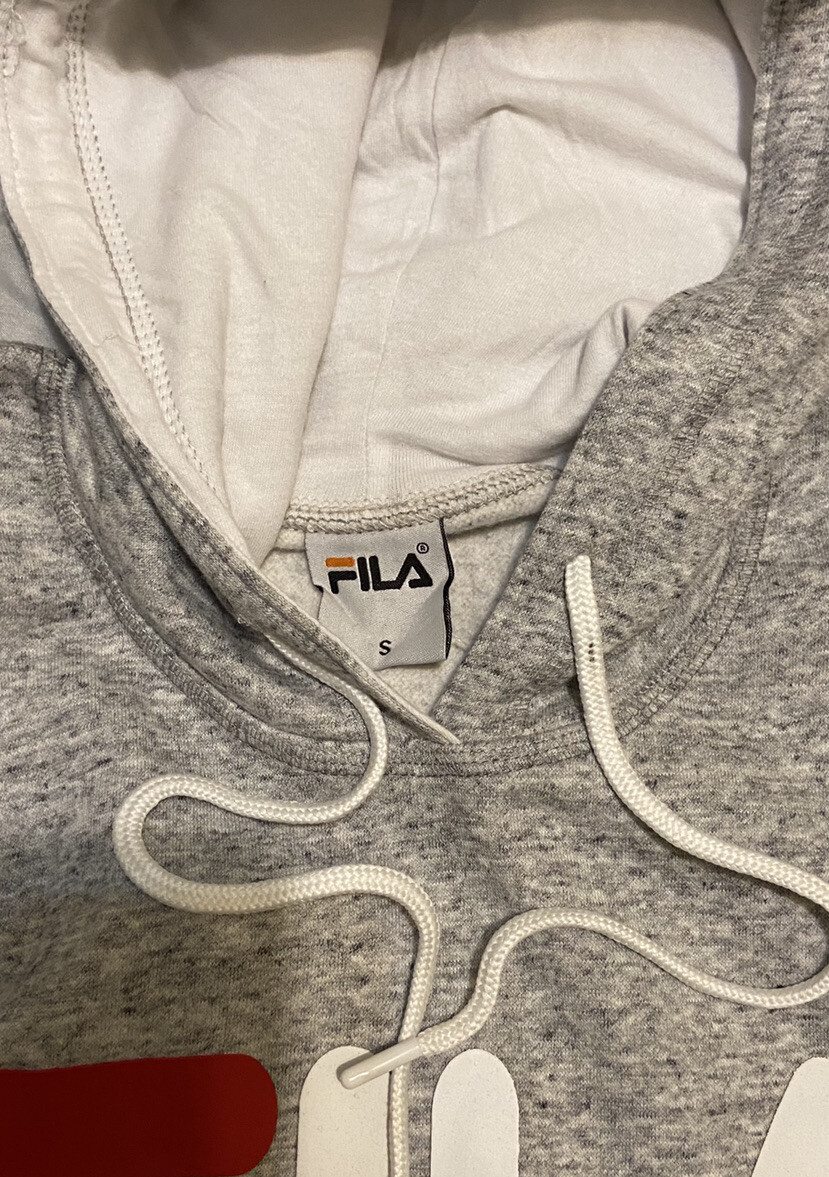 FILA Felpa con Cappuccio Uomo Colore Grigio Abbigliamento Sportivo Logo Pullover Felpa Taglia S