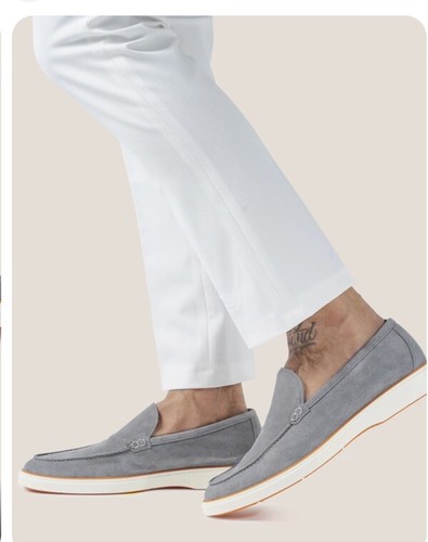 Henderson SS0701 Grey Suede Loafers For Men Size EU 43 /US 10 New Without Box - Picture 6 of 7