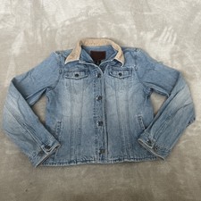 Lauren Jeans Co. Rl67 Womens Denim Jacket Corduroy Collar Size P/m