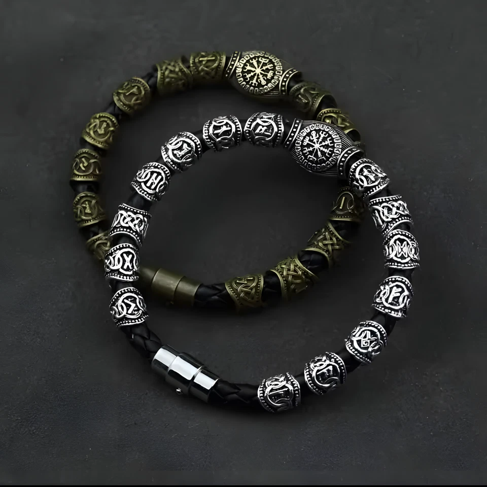 Herren Wikinger Runen Armband – Vegvisir Armband nordische Mythologie Edelstahl - Bild 2 von 4