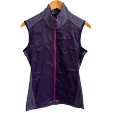 Nike Golf Dri-Fit Womens S Tour Performance Vest Purple Full Zip Athleisure Run