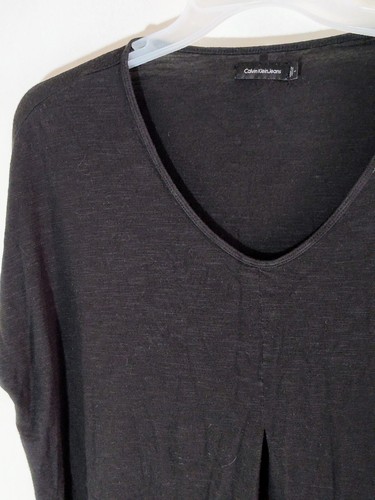 Calvin Klein Jeans Women's Size L Large Black Pullover Top/Shirt. Stretch. - Picture 2 of 4