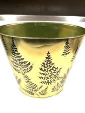 JV Reed & Co USA Gold With Black Flock Leave Branches Greenhouse Vintage