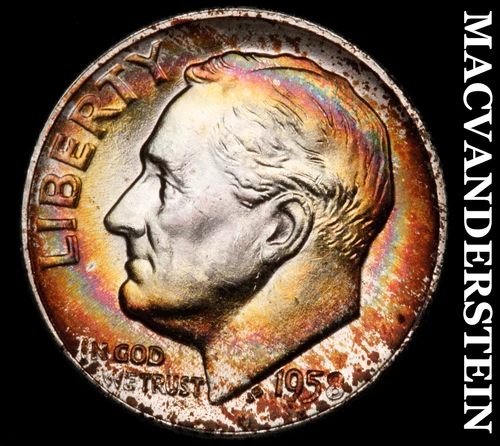 1958-D Silver Roosevelt Dime-Choice Gem BU Lustrous No Reserve #i4543