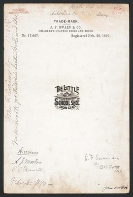 J F Swain Co Little School Shoe Trademark 1890 Children's Leather Boots
