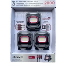 Infinity 2000l Cree Work 3pk 18hrs 5 Modes Magnetic Powerbank Rechargable