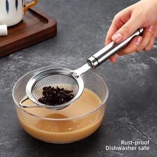 304 Stainless Steel Fine Mesh Strainers for Kitchen, Colander-Skimm