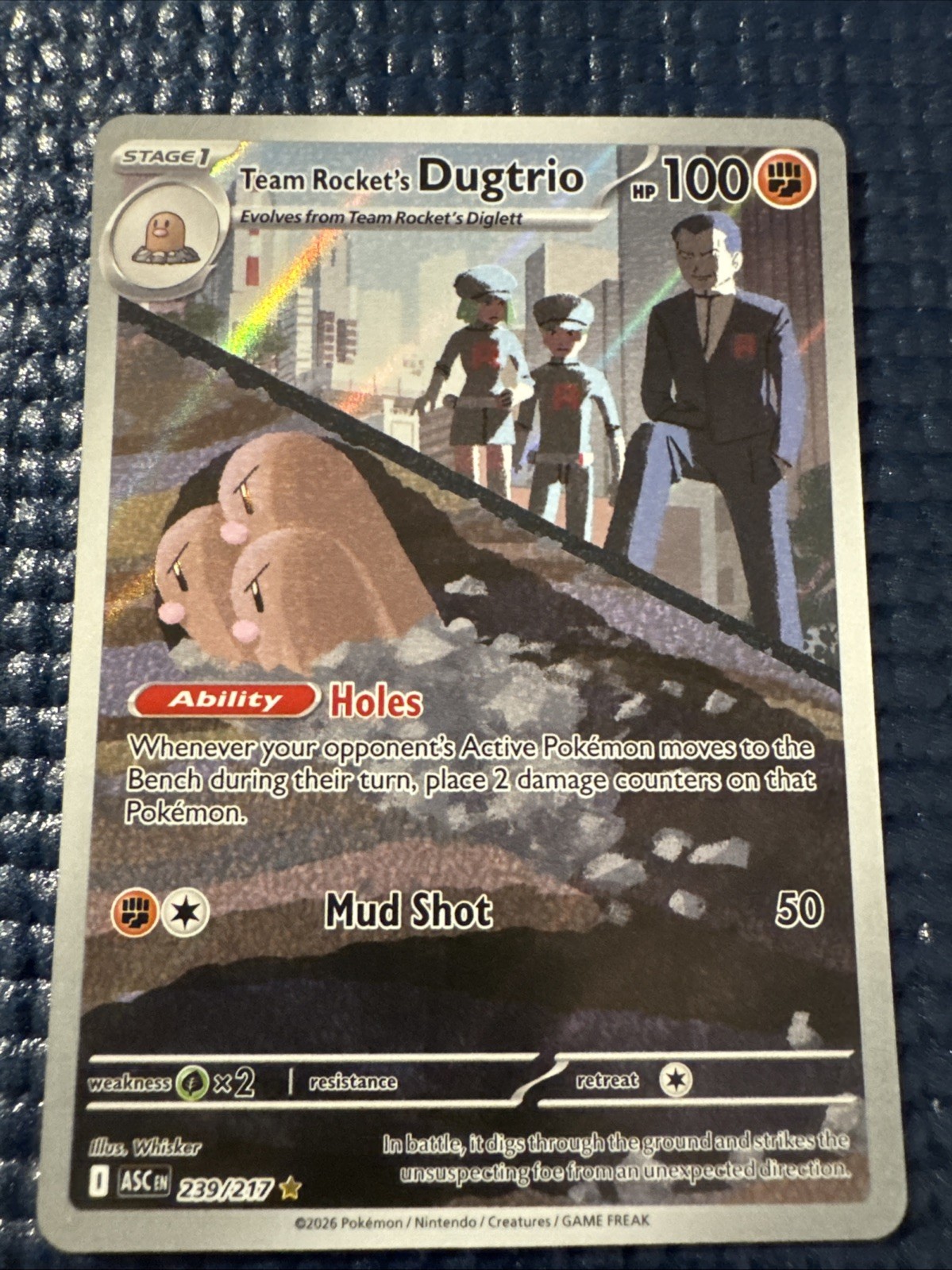 Team Rocket's Dugtrio 239/217 Illustration Rare Holo Ascended Heroes NM