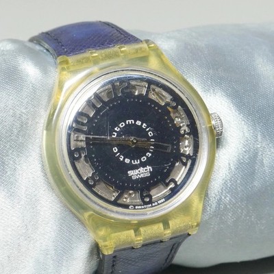 1991 Swatch Automatic Black Motion SAB100 Swiss Made ETA 2840 RUNNING