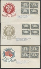 1948 Three #277 Responsible Govt FDCs Blocks Jacobi Cachets Hamilton CDS