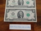 UNCUT SHEET OF (4) U.S. $2 TWO DOLLAR BILLS UNCIRCULATED MINT GEM MONEY CASH NEW — photo 3