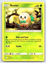 Rowlet 17/236 Cosmic Eclipse Common Pokemon Card