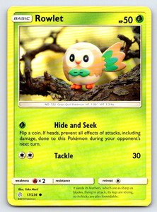 Rowlet 17/236 Cosmic Eclipse Common Pokemon Card