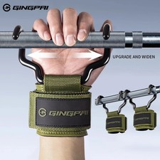 Weight Lifting Hooks with Wrist Wraps Gym Training Grips Powerlifting Straps