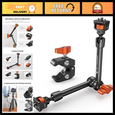 11" Magic Arm Clamp with ARRI 1/4"  3/8" Thread Screw - Adjustable Camera Mount