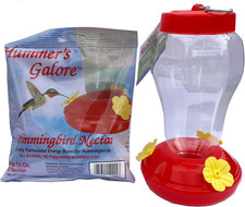 Garden Collection Simple Hummingbird Feeder with Hook and Hummingbird Nectar, Re