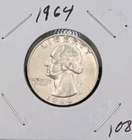 1964-P Philadelphia Mint Silver Washington Quarter Coin 90% Silver