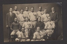 RPPC E L H S Baseball Team With Trophy Auburn Maine Real Photo Postcard