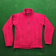 Columbia Jacket Womens Small Red Benton Spring Full Zip Fleece Mock Neck Outdoor