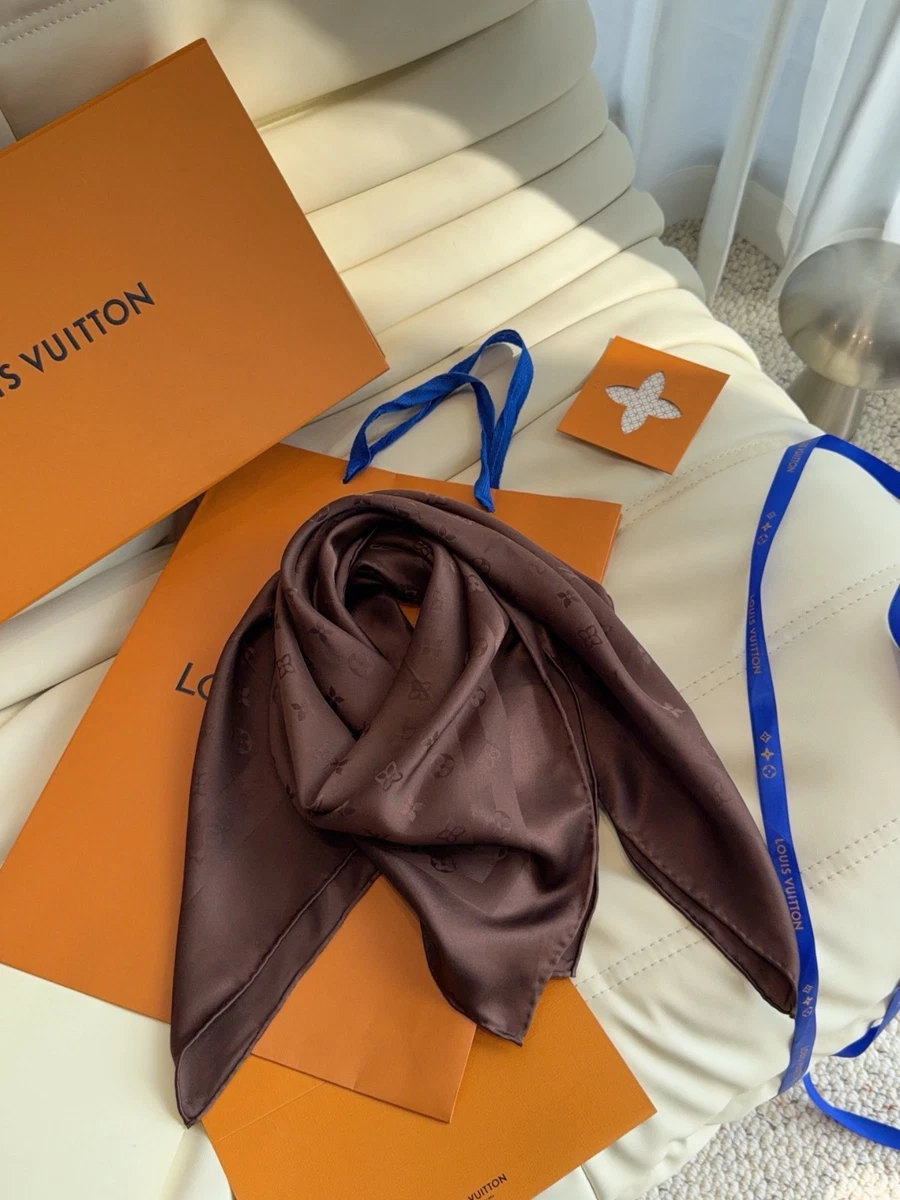 25+ Louis Vuitton Brown Silk Scarves & Wraps for Women for sale
