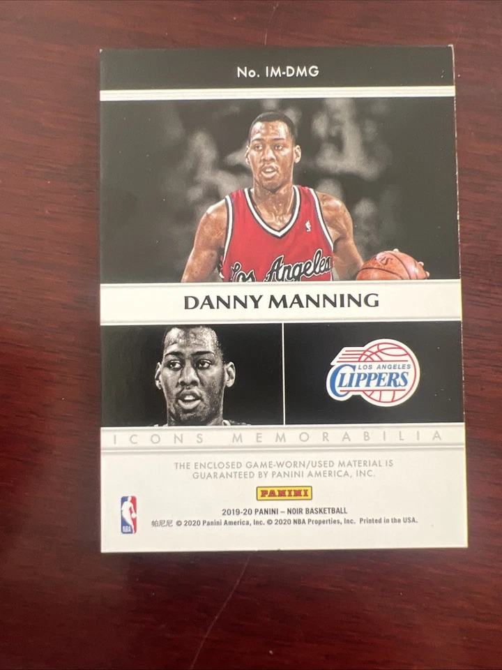 Panini Noir 2019-20 - Icons Memorabilia Danny Manning #IM-DMG Prime/25 (MEM) Foto 2 de 2