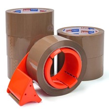 6 PCS Brown Packing Tape Dispenser 2.6 Mil 1.88 Inch x 55 Yards Heavy Duty