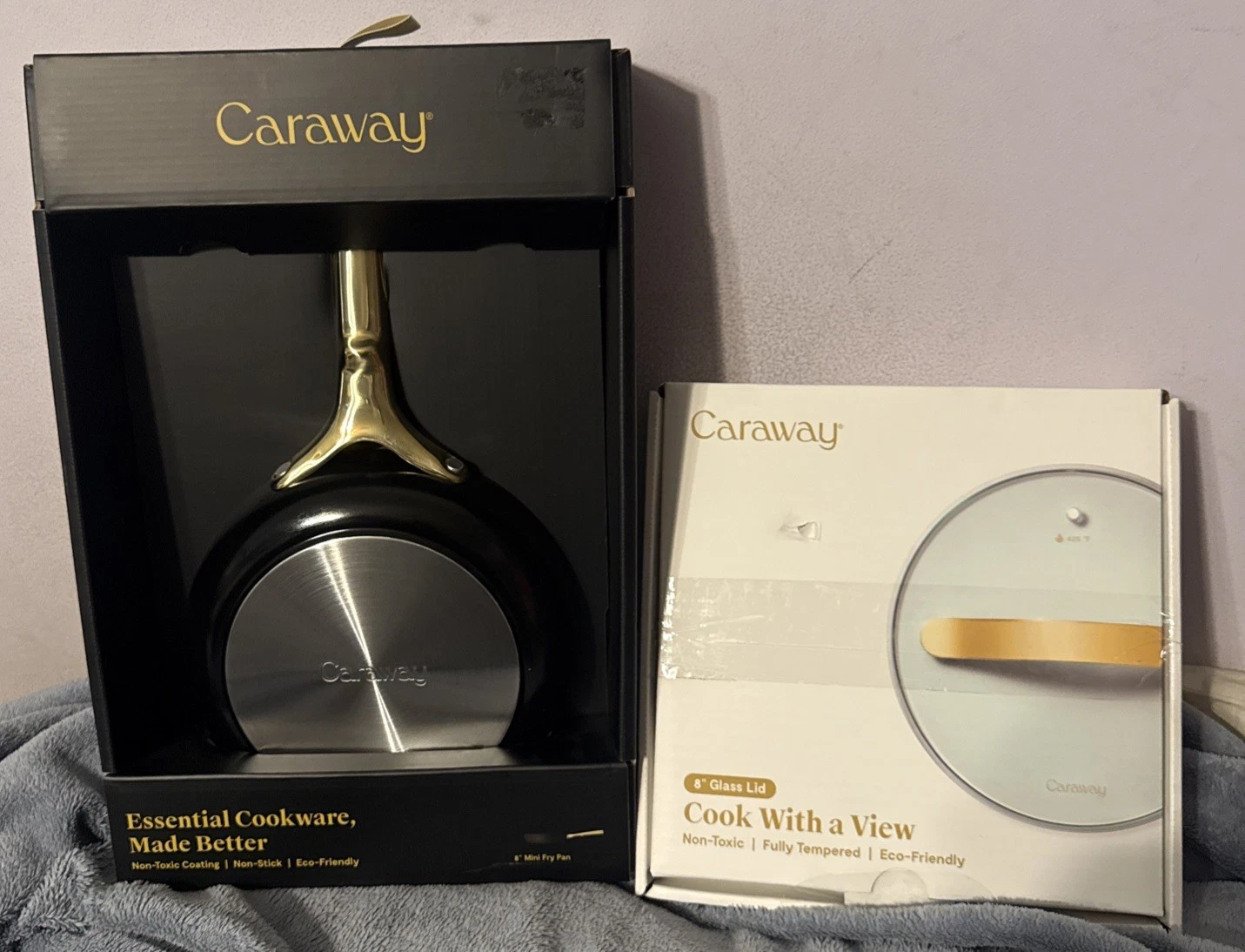 Caraway 8" Mini Fry Pan Black & Gold w/ Glass Lid Non-Stick NEW
Opens in a new window or tab