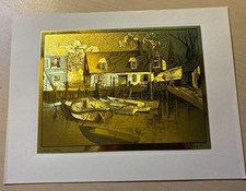 Lionel Barrymore Gold Foil Etched  (Set of 4) In Original Folder Vintage