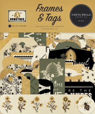 Carta Bella Cardstock Ephemera-Frames & Tags, Honey Bee