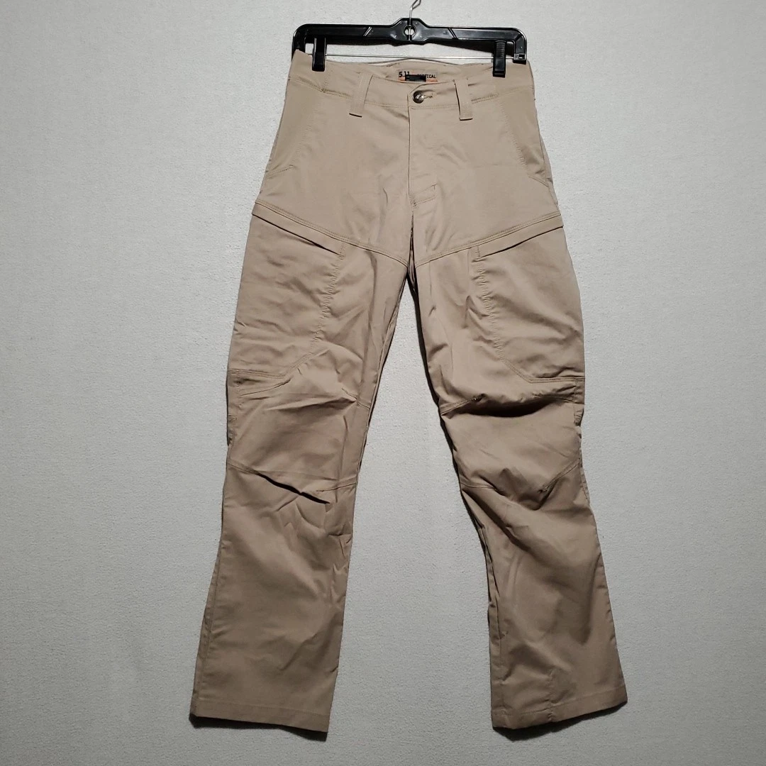 5.11 511 Tactical Pants Men 28x30 Apex Tan Cargo Stretch Camp Hike Fish Dad