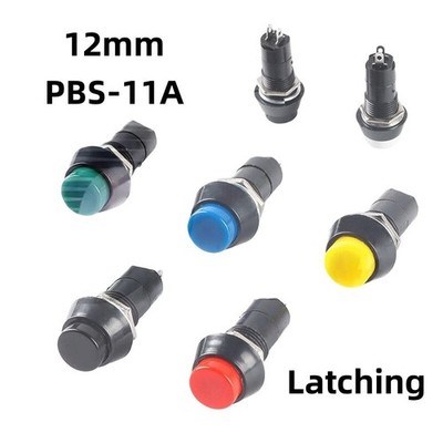 Druck Taster Knopf Schalter Rastend Push Button Switch Hupe 2P Ø12mm 250V/3A 1