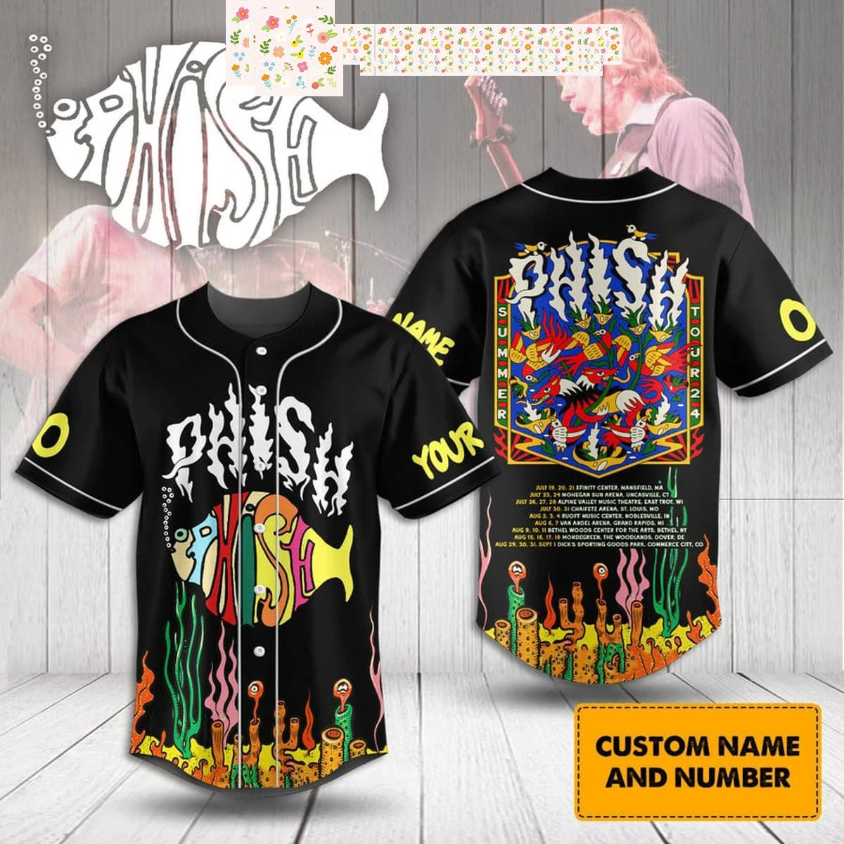 Phish Summer Tour 2024 Personalized Baseball Jersey