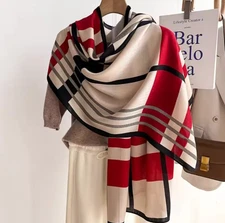 Scarf Elegant, Large Soft,geometric, Long Shawl Neckerchief 180x90cm