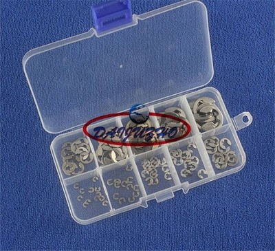 200Pcs Assortment Kit 1.5 2 3 4 5 6 7 8 9 10 mm E-Clip Stainless Steel *pz