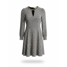 Michael Kors Black White Print Dress Work Office Career A-line Dress