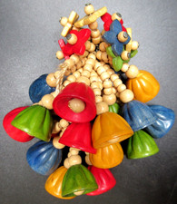 MIRIAM HASKELL Colorful Stars & Wooden Bells Vintage Dress Clip