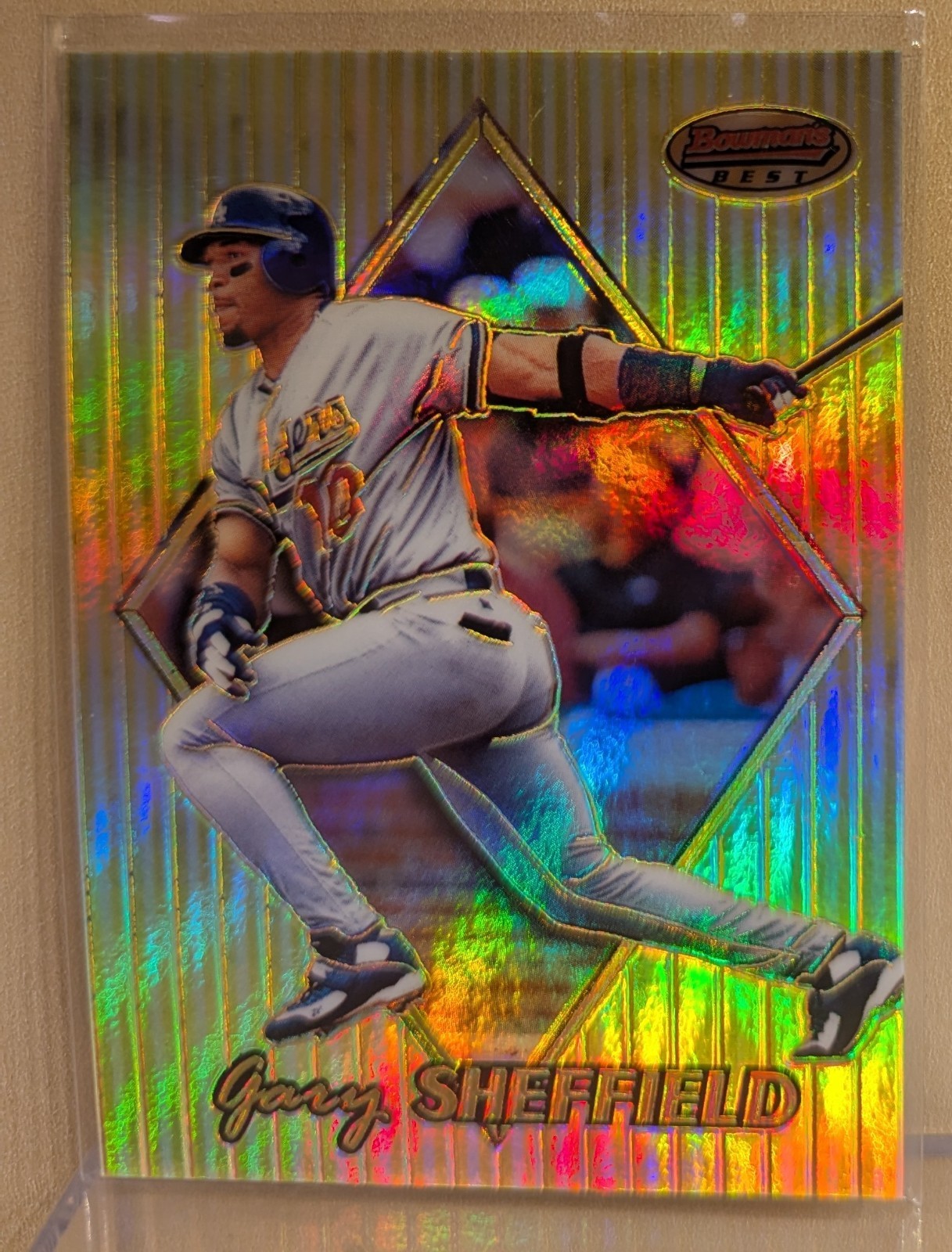 1999 Bowman's Best REFRACTOR 19 Gary Sheffield Dodgers RARE ICONIC PARALLEL /400