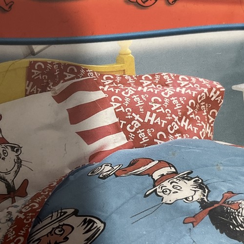 NUOVO Vintage Dr. Seuss Gatto nel Cappello Standard Cuscino Sham Merchandise Film Ufficiale 1pz. - Foto 4 di 4
