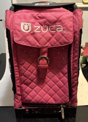 Zuca Sport Rolling Bag and Frame Hot Pink w Gems Bag and Frame Skating Bag