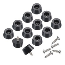 24pcs Rubber Feet Bumpers Buffer with Screws Black 0.5"H x 1"D
