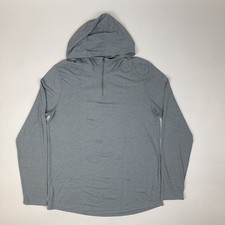 Mens Under Armour HeatGear Gray 1/4 Zip Long Sleeve Pullover Hoodie Size Large