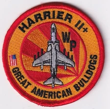 AV-8 Harrier II+ Great American Bulldogs red sunburst USMC Marine Aviation Patch