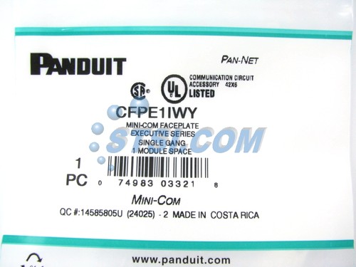 Panduit CFPE1IWY 1-Port Mini-Com Faceplate, Executive Series, Off-White ~STSI - Picture 2 of 3