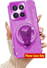 Motorola Edge 2025 Case with Butterfly Stand, Bling Luxury Glitter Clear Cover