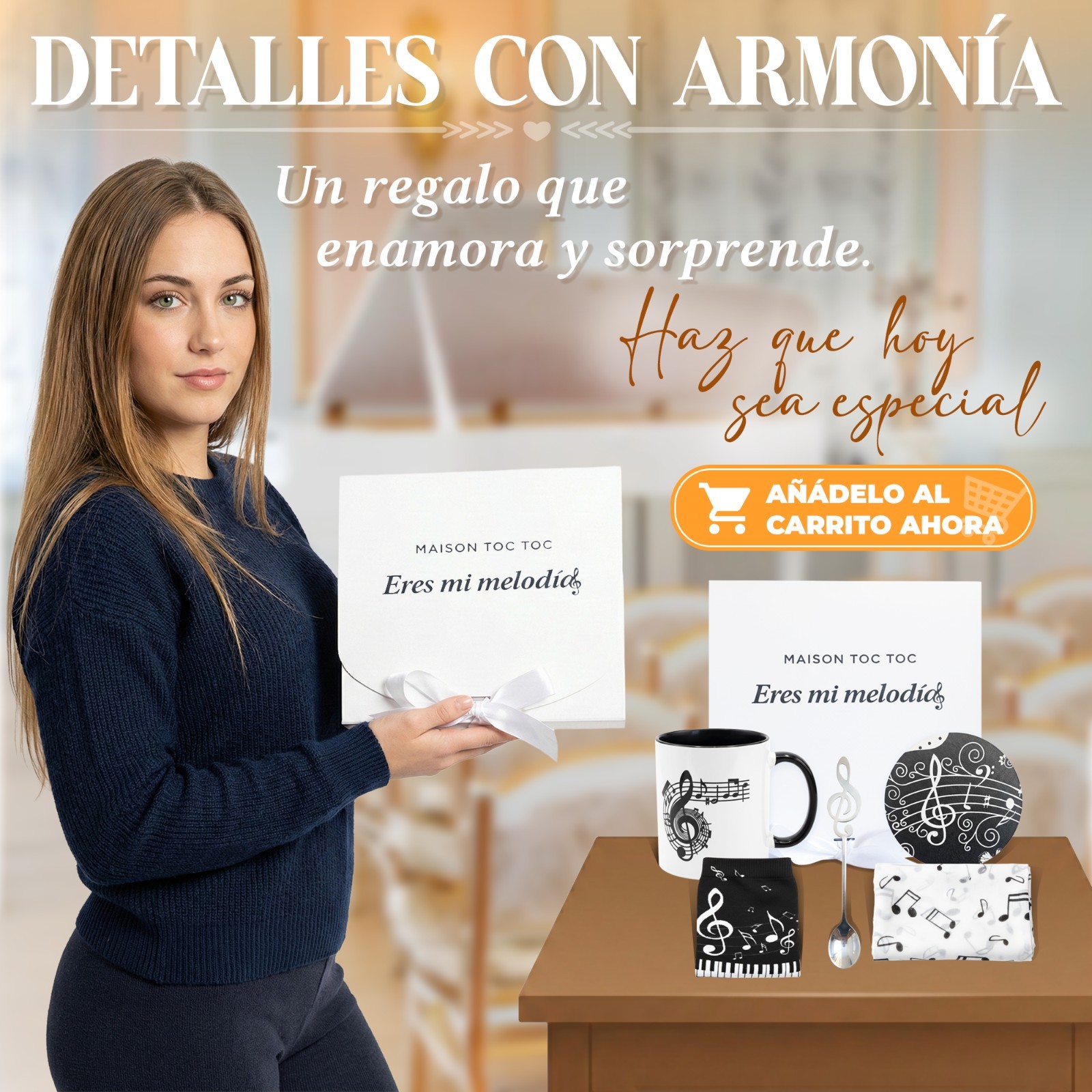 Pack Regalo original para mujer, para amantes de la Música. Navidad Cumpleaños..