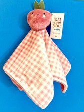 Carter  s Just One You Pink Strawberry Gingham Lovey Security Blanket New W/Tags